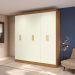 Guarda-Roupa Casal Annelise 6 Portas 2 Gavetas Canela e Off White