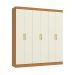 Guarda-Roupa Casal Annelise 6 Portas 2 Gavetas Canela e Off White