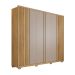 Guarda-Roupa Casal Apollo Ripado 6 Portas 4 Gavetas Buriti e Fendi