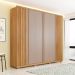 Guarda-Roupa Casal Apollo Ripado 6 Portas 4 Gavetas Buriti e Fendi