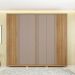 Guarda-Roupa Casal Apollo Ripado 6 Portas 4 Gavetas Buriti e Fendi