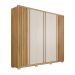 Guarda-Roupa Casal Apollo Ripado 6 Portas 4 Gavetas Buriti e Off White
