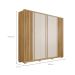 Guarda-Roupa Casal Apollo Ripado 6 Portas 4 Gavetas Buriti e Off White