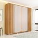 Guarda-Roupa Casal Apollo Ripado 6 Portas 4 Gavetas Buriti e Off White