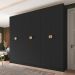 Guarda-Roupa Casal Asti 100% MDF 6 Portas 2 Gavetas Preto