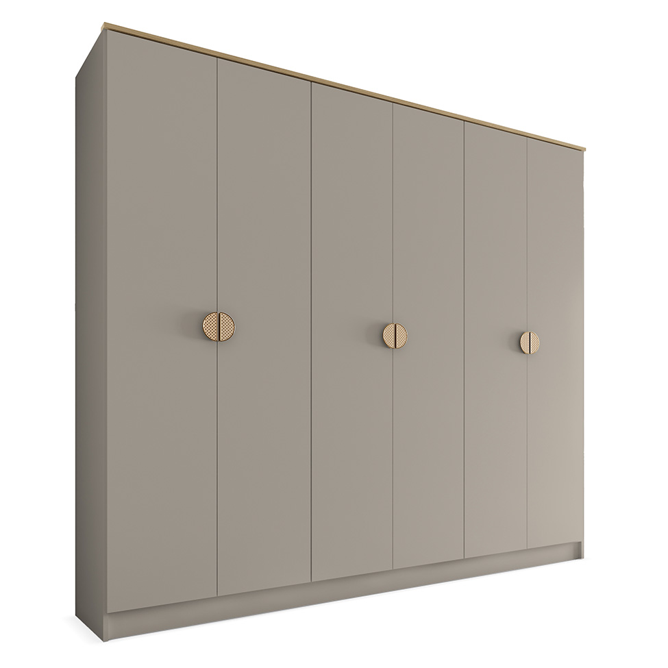 Guarda-Roupa Casal Asti 100% MDF 6 Portas 2 Gavetas Urbi