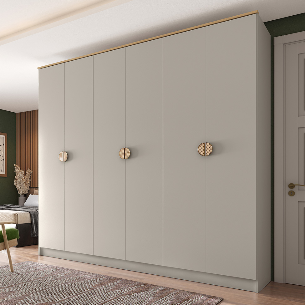 Guarda-Roupa Casal Asti 100% MDF 6 Portas 2 Gavetas Urbi