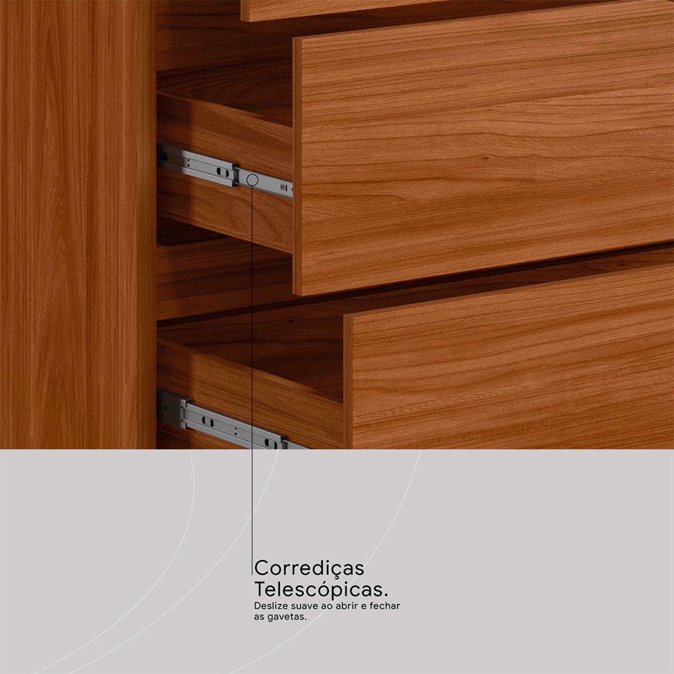 Guarda-Roupa Casal Atrice 6 Portas 6 Gavetas Nogueira