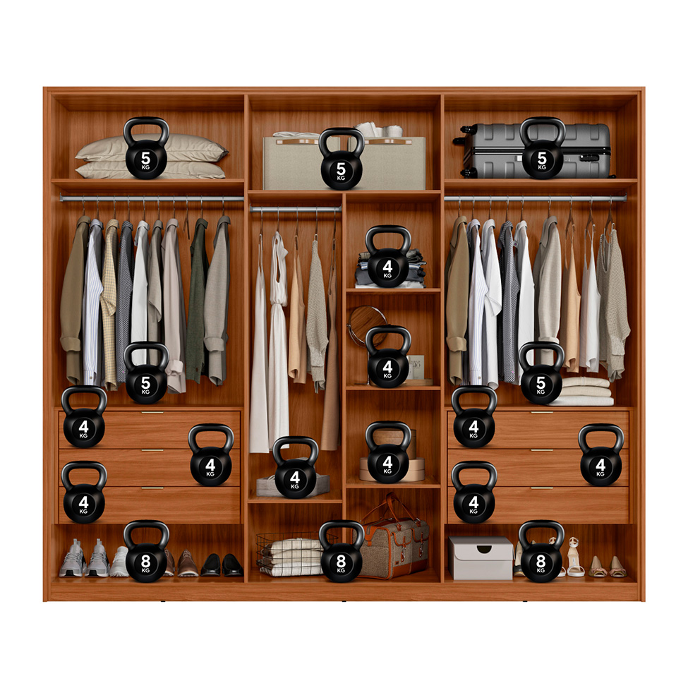 Guarda-Roupa Casal Atrice 6 Portas 6 Gavetas Nogueira