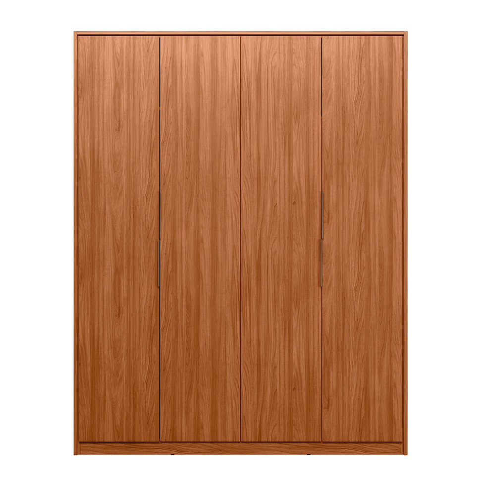 Guarda-Roupa Casal Attore 4 Portas 3 Gavetas Nogueira