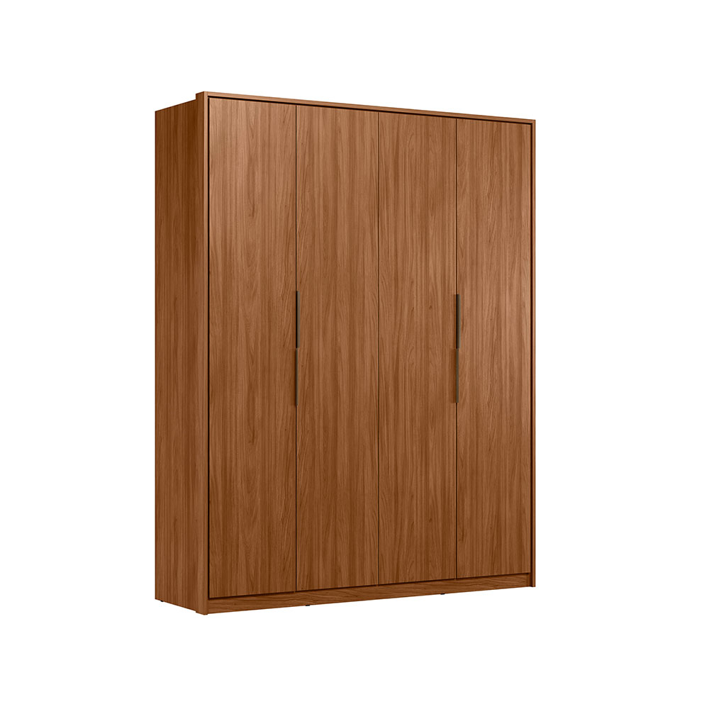 Guarda-Roupa Casal Attore 4 Portas 3 Gavetas Nogueira