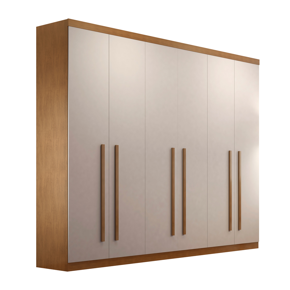 Guarda-Roupa Casal Bahia 6 Portas Imbuia e Off White