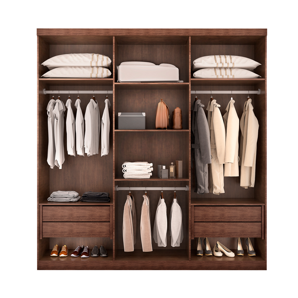 Guarda-Roupa Casal Bahia 6 Portas Imbuia e Off White