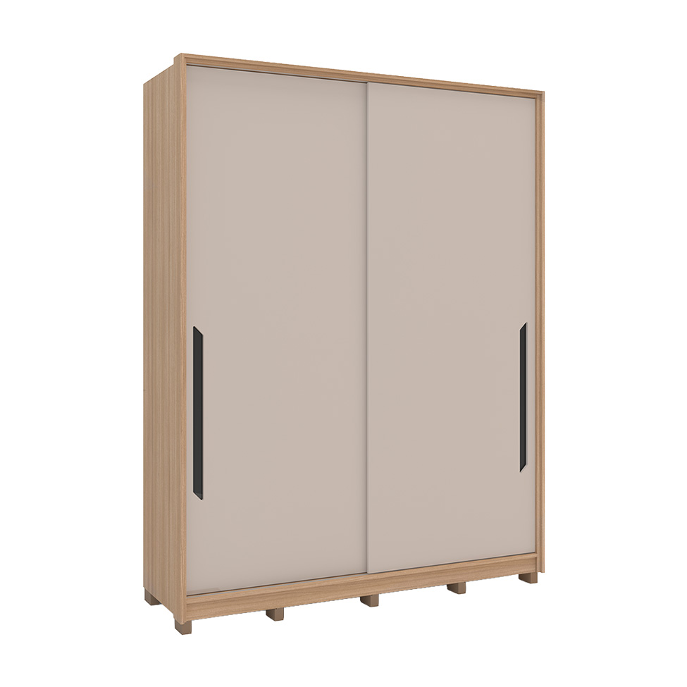 Guarda-Roupa Casal Barcelona 2 Portas 4 Gavetas Carvalho e Off White