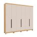 Guarda-Roupa Casal Barcelona 6 Portas 4 Gavetas Carvalho e Off White