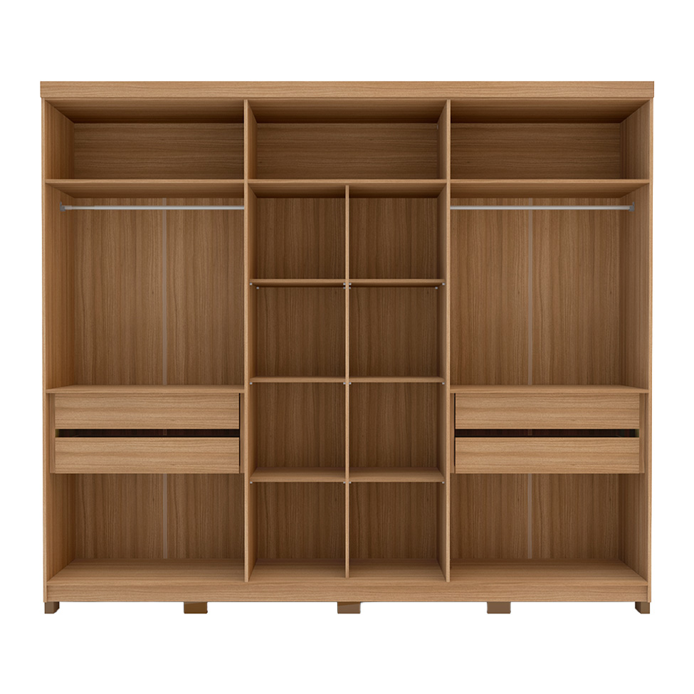 Guarda-Roupa Casal Barcelona 6 Portas 4 Gavetas Carvalho e Off White