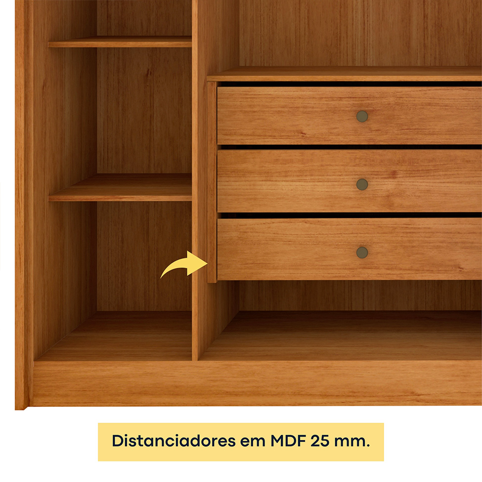 Guarda-Roupa Casal Barcelona 6 Portas 6 Gavetas Cinamomo