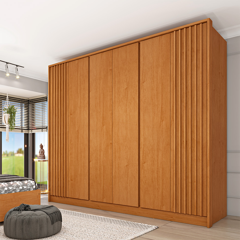 Guarda-Roupa Casal Barcelona 6 Portas 6 Gavetas Cinamomo