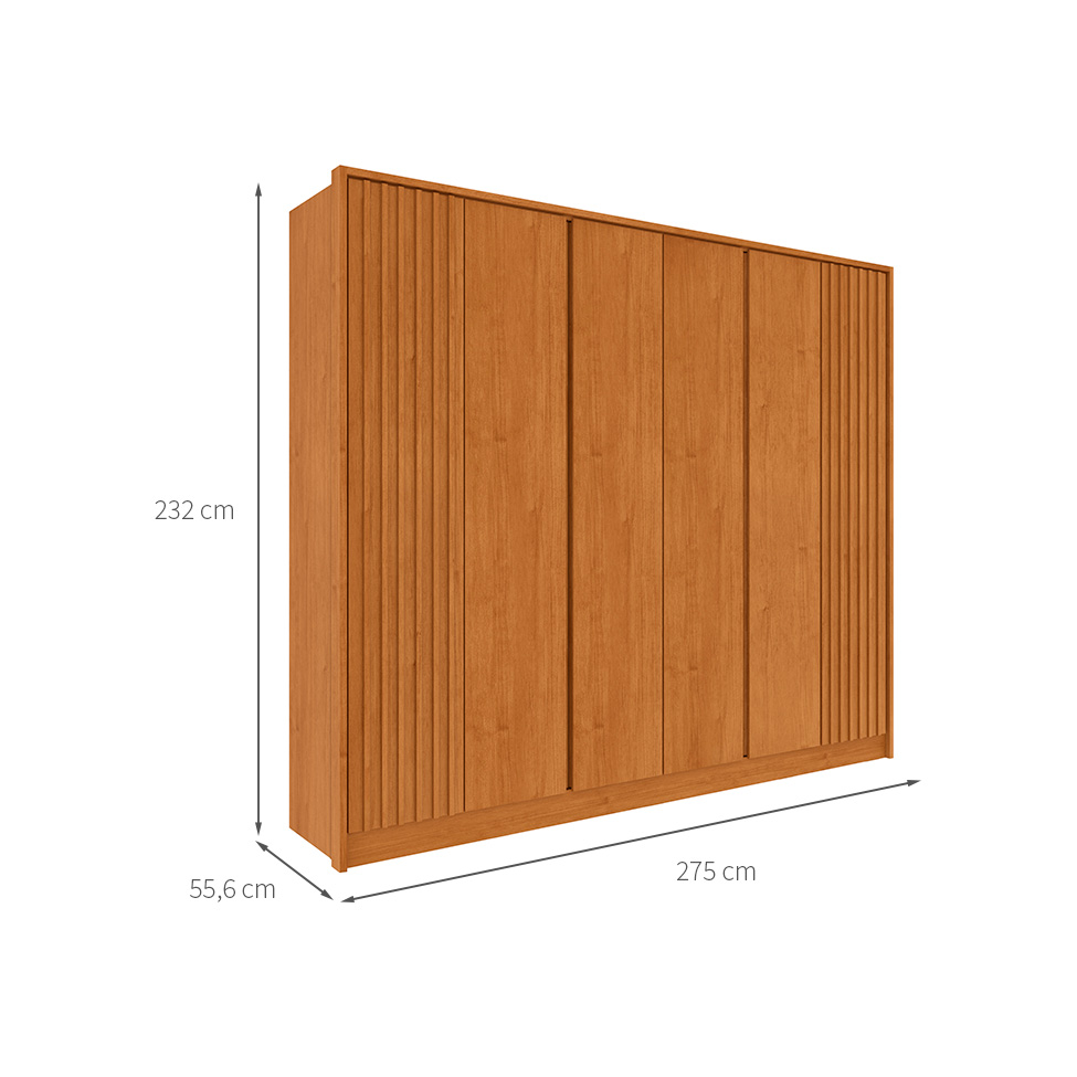 Guarda-Roupa Casal Barcelona 6 Portas 6 Gavetas Cinamomo