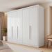 Guarda-Roupa Casal Bari 5 Portas 8 Gavetas Branco