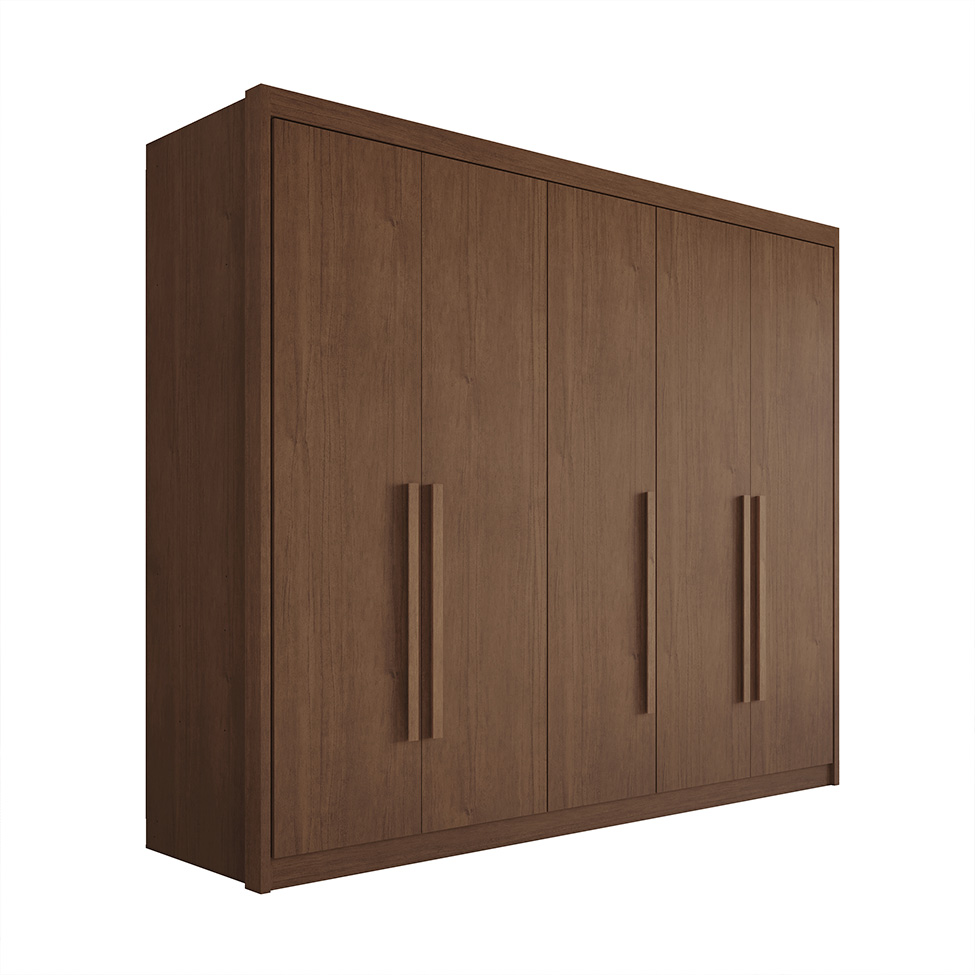 Guarda-Roupa Casal Bari 5 Portas 8 Gavetas Cacau