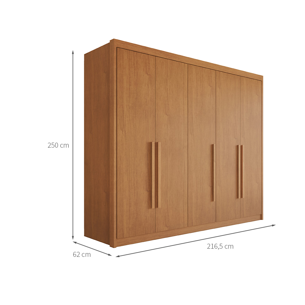 Guarda-Roupa Casal Bari 5 Portas 8 Gavetas Cinamomo