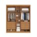 Guarda-Roupa Casal Bari 5 Portas 8 Gavetas Cinamomo e Off White