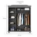 Guarda-Roupa Casal Bastian 3 Portas Cinza