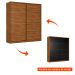 Guarda-Roupa Casal Belga Flex 2 Portas 3 Gavetas Nogueira e Preto