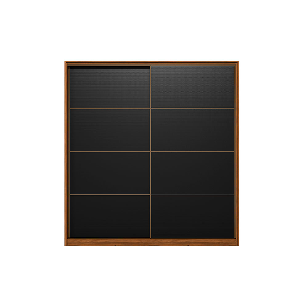 Guarda-Roupa Casal Belga Flex 2 Portas 3 Gavetas Nogueira e Preto