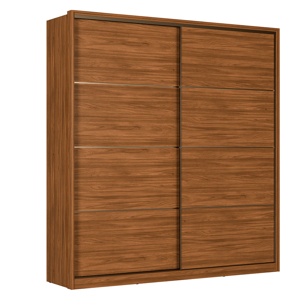Guarda-Roupa Casal Belga Flex 2 Portas 3 Gavetas Nogueira e Preto
