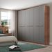 Guarda-Roupa Casal Belmont 6 Portas 3 Gavetas Freijó e Titânio
