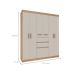 Guarda-Roupa Casal Berna 7 Portas 2 Gavetas Off White e Freijó