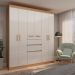 Guarda-Roupa Casal Berna 7 Portas 2 Gavetas Off White e Freijó
