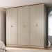 Guarda-Roupa Casal Brescia 6 Portas 4 Gavetas Bege