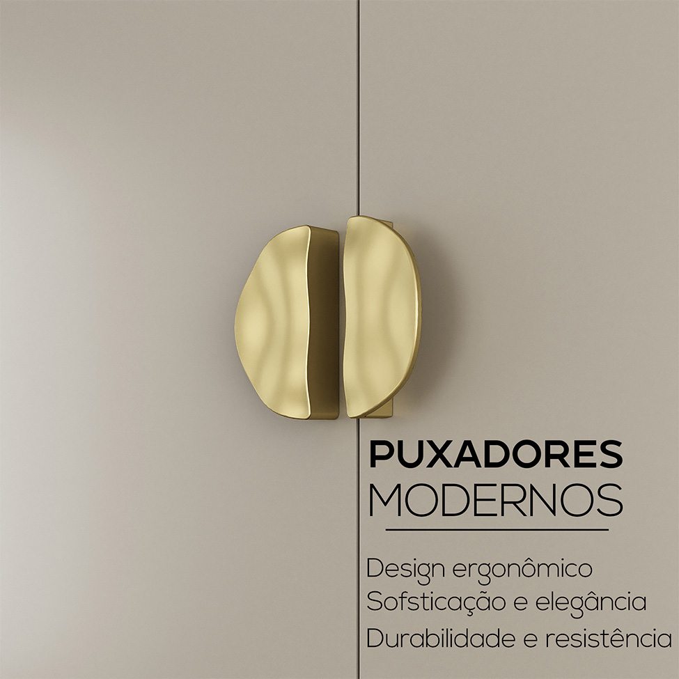 Guarda-Roupa Casal Brescia 6 Portas 4 Gavetas Bege