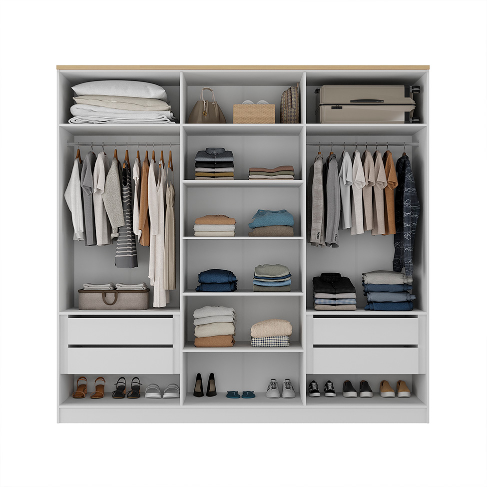 Guarda-Roupa Casal Brescia 6 Portas 4 Gavetas Branco