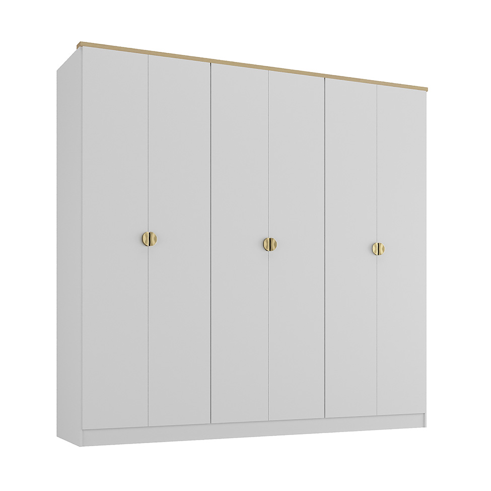 Guarda-Roupa Casal Brescia 6 Portas 4 Gavetas Branco
