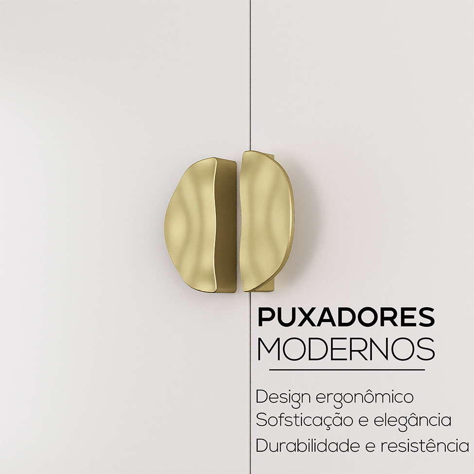 Guarda-Roupa Casal Brescia 6 Portas 4 Gavetas Branco