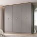 Guarda-Roupa Casal Brescia 6 Portas 4 Gavetas Cinza