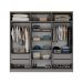 Guarda-Roupa Casal Brescia 6 Portas 4 Gavetas Cinza