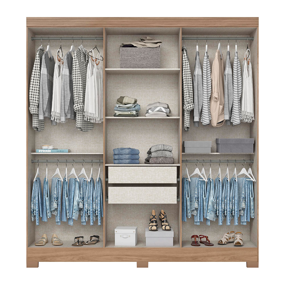 Guarda-Roupa Casal Briz 6 Portas 2 Gavetas Jequitibá