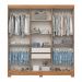 Guarda-Roupa Casal Briz 6 Portas 2 Gavetas Nature e Off White