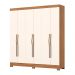 Guarda-Roupa Casal Briz 6 Portas 2 Gavetas Nature e Off White