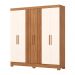 Guarda-Roupa Casal Briz 6 Portas 3 Gavetas Nature e Off White