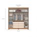 Guarda-Roupa Casal Briz 6 Portas 6 Gavetas Nature e Off White