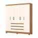 Guarda-Roupa Casal Briz 6 Portas 6 Gavetas Nature e Off White