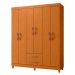 Guarda-Roupa Casal Âmbar 6 Portas 2 Gavetas Cinamomo