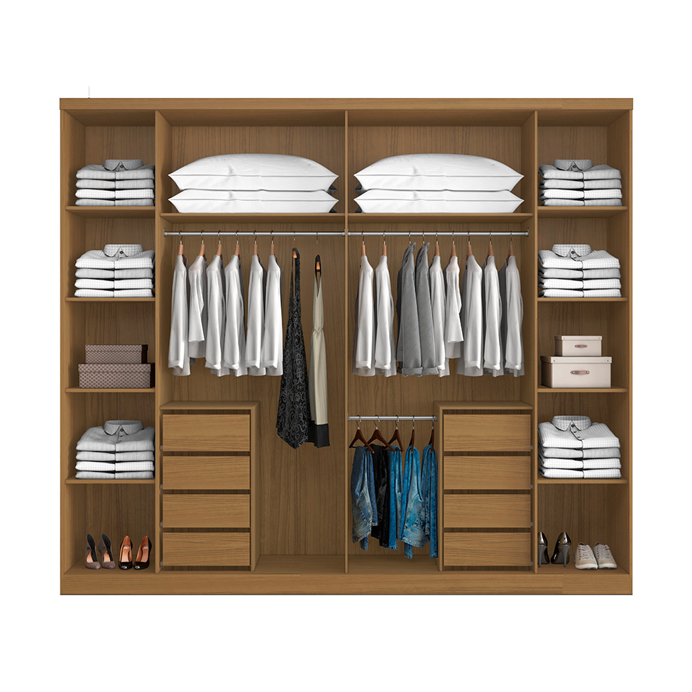 Guarda-Roupa Casal Canadá 6 Portas 8 Gavetas Atacama e Off White