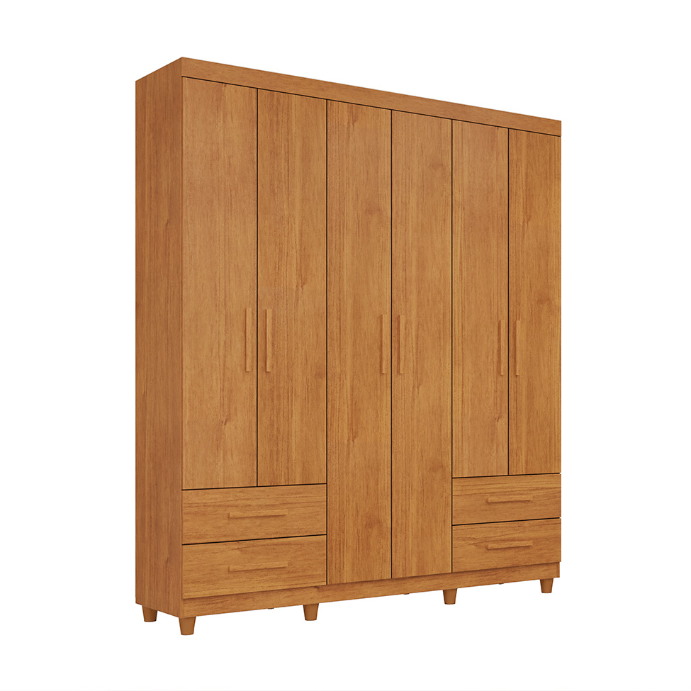 Guarda-Roupa Casal Canadá Plus 6 Portas 4 Gavetas Cinamomo
